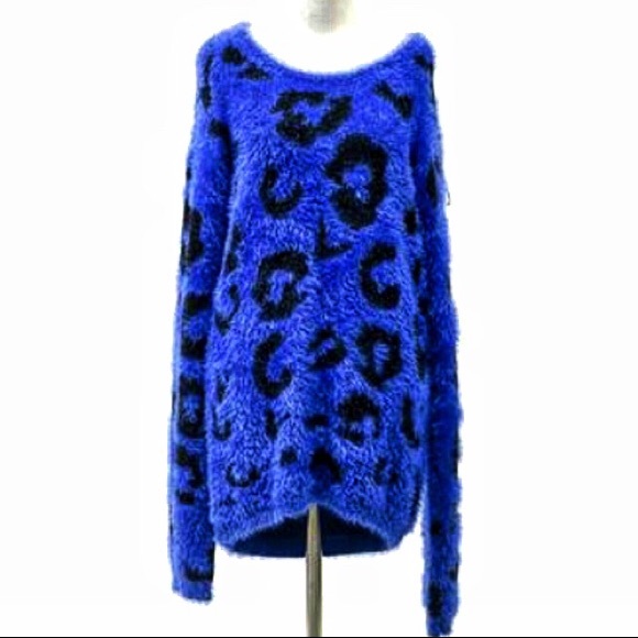 royal blue leopard sweater